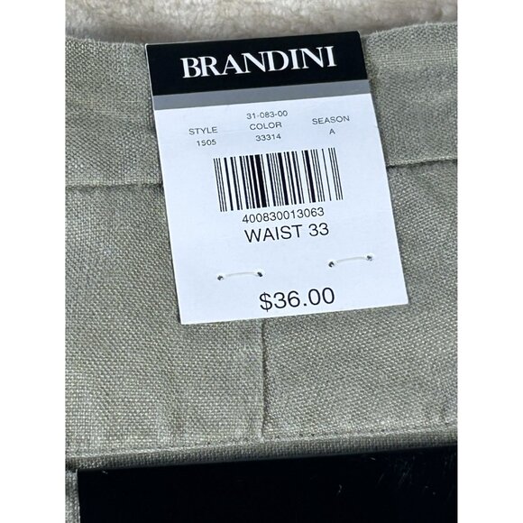NEW Brandini Men’s Linen Shorts Size 33 Dark Beige Tan Casual Summer Lightweight - Picture 2 of 11